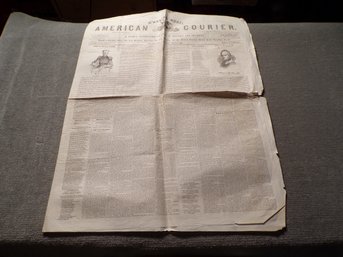 Authentic & Excellent Condition Saturday July 8, 1848, American Courier 'Philadelphia' Newspaper