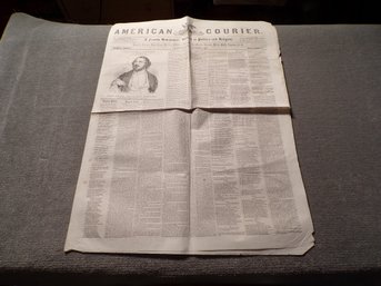 Authentic & Excellent Condition Saturday September 3, 1853, American Courier 'Philadelphia' Newspaper