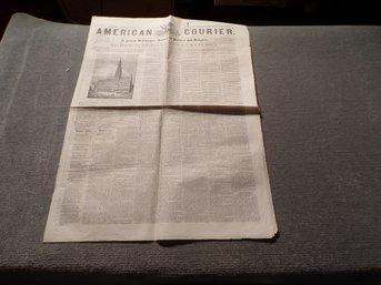 Authentic & Excellent Condition Saturday August 11, 1855, American Courier 'Philadelphia' Newspaper