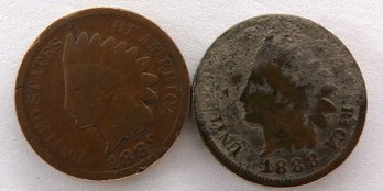 (2) Indian Head Cents 1889 & 1888