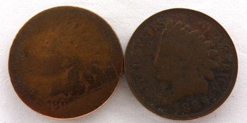 (2) Indian Head Cents 1889 & 1882