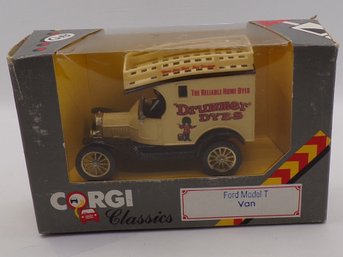 New In Box, Vintage 1986 Corgi Classics Die Cast 'Ford Model T Van Drummer Dyes' C865/2