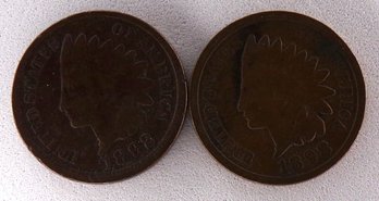(2) Indian Head Cents 1898 & 1892