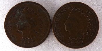 (2) Indian Head Cents 1895 & 1898