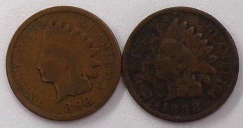 (2) Indian Head Cents 1888 & 1898