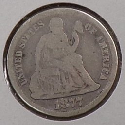 1877-CC (Carson City) Seated Liberty Silver Dime (Most Liberty)