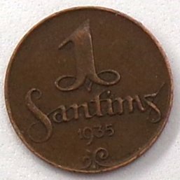 Republic Of Latvia 1935 1 Santimi