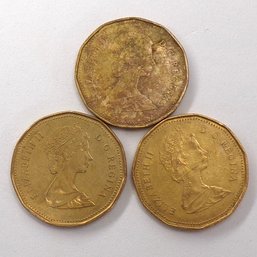 3 Canadian Golden Dollars