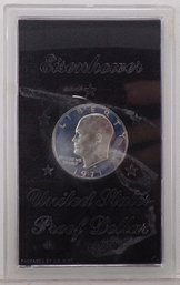 1971-S Silver-Clad Eisenhower Proof Dollar (OGP, No Box) Mirror-Like Cameo GEM BU