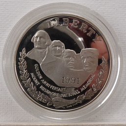 1991-S Proof Mt. Rushmore Commemorative Silver Dollar Gem BU Mirror-Like Cameo OGP