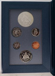 1990 Prestige Set With Proof Eisenhower Commemorative Silver Dollar Gem BU Mirror-Like Cameo OGP