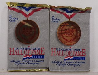 4 Unopened Foil Packs Of '15 U.S Olympic Hall Of Fame Trading Cards'