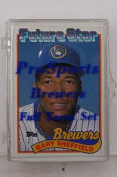 1989 Topps 'Milwaukee Brewers Team Set' Baseball Card Set (Appears Complete) In Hard Plastic Case