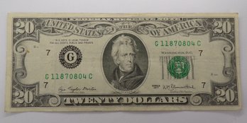 1977 $20 Federal Reserve Note About Uncirculated