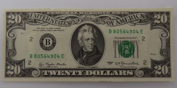 1977 $20 Federal Reserve Note Crisp Uncirculated