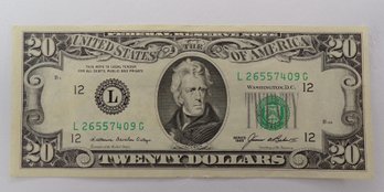 1985 $20 Federal Reserve Note About Uncirculated