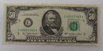 Beautiful 1977 $50 Federal Reserve Note Crisp Uncirculated