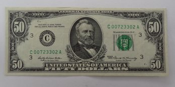 Beautiful 1969 $50 Federal Reserve Note AU