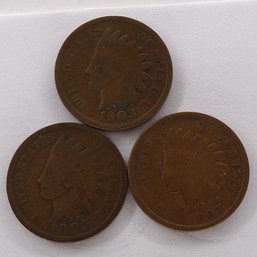 (3) Indian Head Cents 1903, 1905, 1907