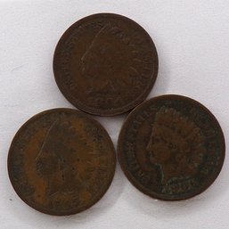 (3) Indian Head Cents 1904, 1906, 1907