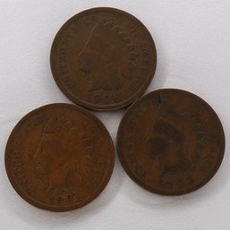 (3) Indian Head Cents 1905, 1906, 1907