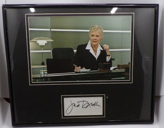 Framed Autograph & Picture Of Actress Judy Dench 14.5' X 11.5'