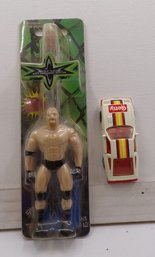 Vintage 1984 Mattel 'Hot Wheels Getty Car' & 1999 WCW Goldberg Wrestling Character 'NIB'