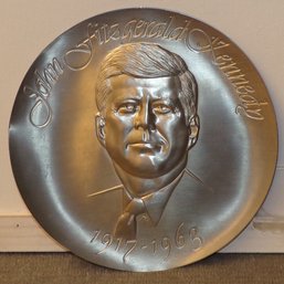 Vintage 1973 President John F. Kennedy 'Solid Pewter' Memorial Plate, By The Hamilton Mint, #3127