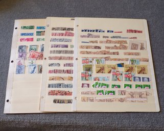 3 Pages Of Older Stamps, Various Countries