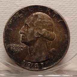 1941 Silver Washington Quarter Dollar Lightly Circulated