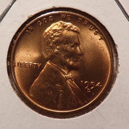 Error 1954-D/D Lincoln Wheat Cent Brilliant Uncirculated Red DDO