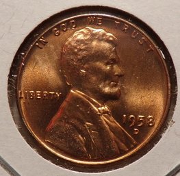 1958-D Lincoln Wheat Cent Brilliant Uncirculated Red