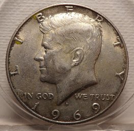 1969 40 Silver Kennedy Half Dollar AU