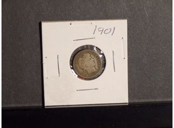 1901 Barber Silver Dime (Nice Detail & Partial Liberty)