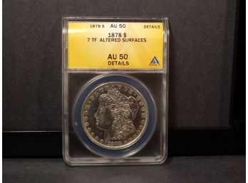 1878 Morgan Silver Dollar (7 Tail Feathers) ANACS AU 50 Details