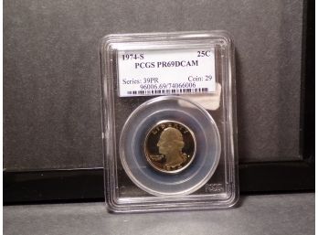 1974-S Quarter Dollar PCGS PR69DCAM