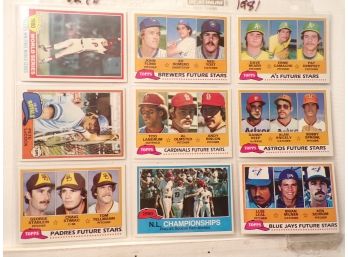 (9) Nine 1981 Topps Baseball Cards