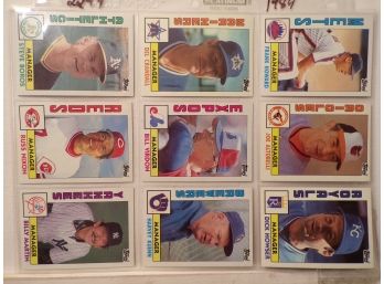 (9) Nine 1984 Topps Baseball Cards