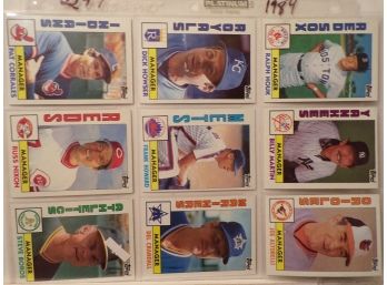 (9) Nine 1984 Topps Baseball Cards