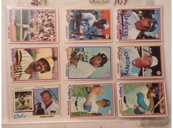 (9) Nine 1978 Topps Baseball Cards