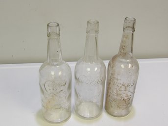 Vintage Cookoo Whiskey Bottles (3)