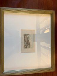 15x13 Framed And Matted Antique Miniature Hand Colored Aquatint Engraved Print Of Luton In Bedfordshire