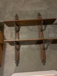 Vintage Wall Shelves Set Wood And Metal 52x56x12 Inches