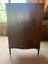 Antique Armoire Wardrobe Cabinet On Castors A Few Condition Issue Great Project