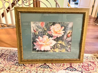 Peggy Thatch Sibley Framed Print Of Roses In Bud And Full Bloom