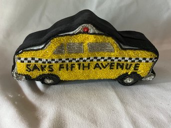 TAXI Purse (1989) Saks Fifth Avenue Vintage 1980s-1990s Clutch Bag With Sequins