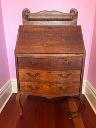 Antique French Oak 19th Century Drop-front Desk