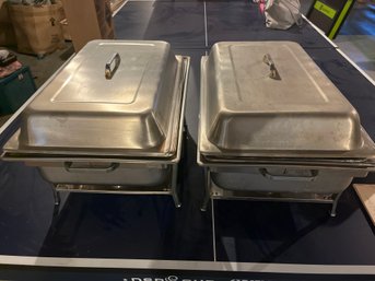 Set Of 2 Stainless Steel 8 Quart Chafing Dishes