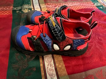 Spider-Man Kids Beach Sandals Size 13 By Marvel  With Lights