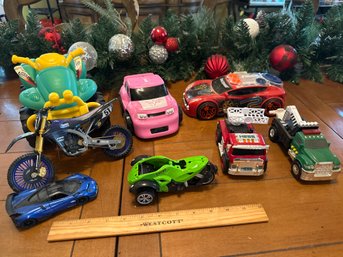 Kids Toy Lot Of Cars Trucks Dirt Bike Firetruck See Photos